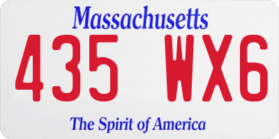 MA license plate 435WX6