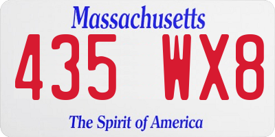 MA license plate 435WX8