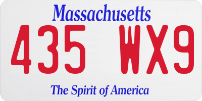 MA license plate 435WX9