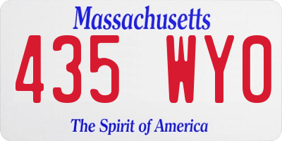 MA license plate 435WY0
