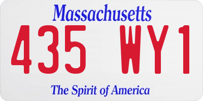 MA license plate 435WY1