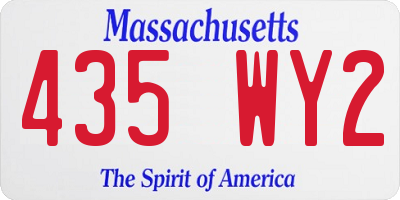 MA license plate 435WY2