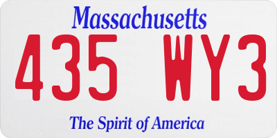 MA license plate 435WY3
