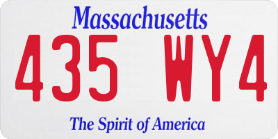 MA license plate 435WY4