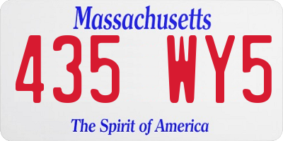 MA license plate 435WY5