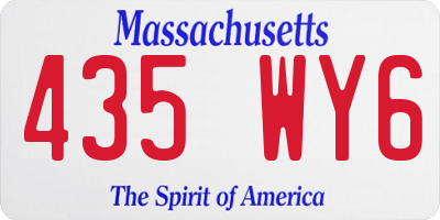 MA license plate 435WY6