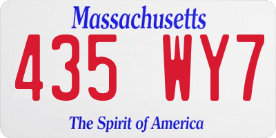 MA license plate 435WY7