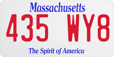 MA license plate 435WY8