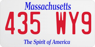 MA license plate 435WY9