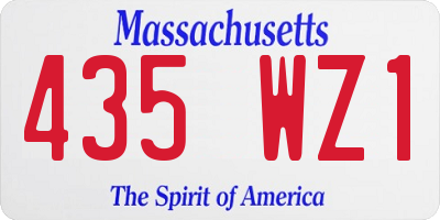 MA license plate 435WZ1