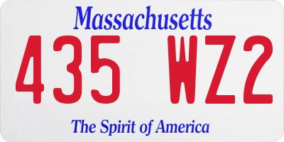MA license plate 435WZ2