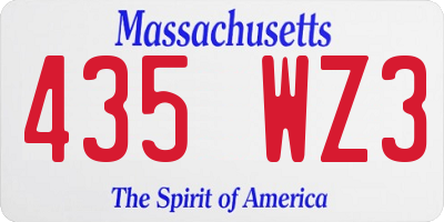 MA license plate 435WZ3