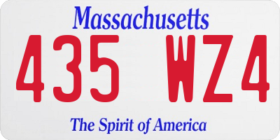 MA license plate 435WZ4