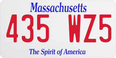 MA license plate 435WZ5