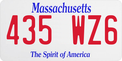 MA license plate 435WZ6