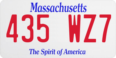 MA license plate 435WZ7