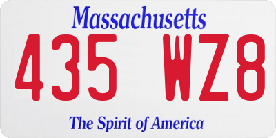 MA license plate 435WZ8
