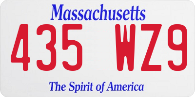 MA license plate 435WZ9