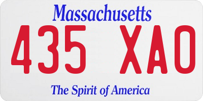 MA license plate 435XA0