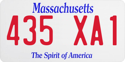 MA license plate 435XA1