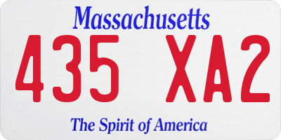 MA license plate 435XA2