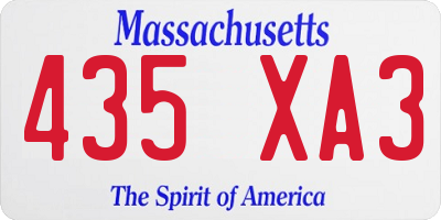 MA license plate 435XA3