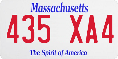 MA license plate 435XA4