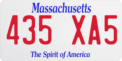 MA license plate 435XA5
