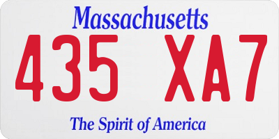 MA license plate 435XA7