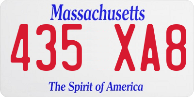 MA license plate 435XA8
