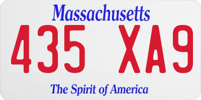 MA license plate 435XA9