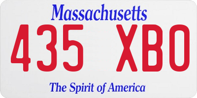 MA license plate 435XB0