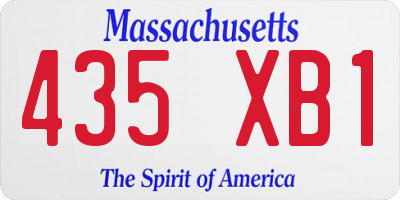 MA license plate 435XB1