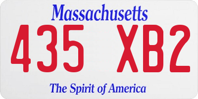 MA license plate 435XB2