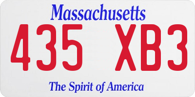 MA license plate 435XB3