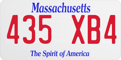 MA license plate 435XB4