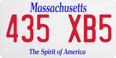 MA license plate 435XB5