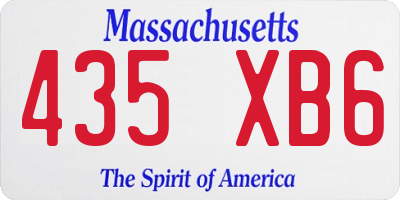 MA license plate 435XB6