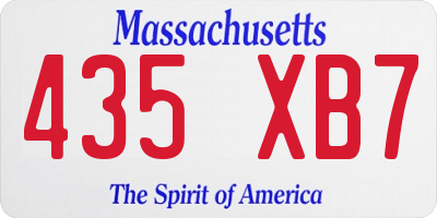 MA license plate 435XB7