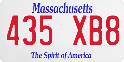 MA license plate 435XB8