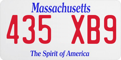 MA license plate 435XB9