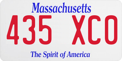 MA license plate 435XC0
