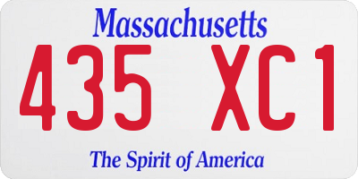 MA license plate 435XC1