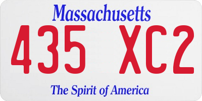 MA license plate 435XC2