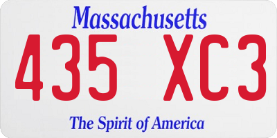 MA license plate 435XC3