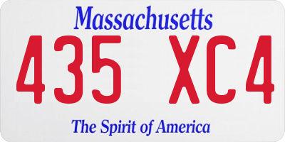 MA license plate 435XC4