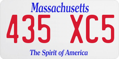 MA license plate 435XC5