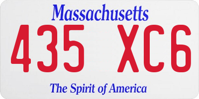 MA license plate 435XC6
