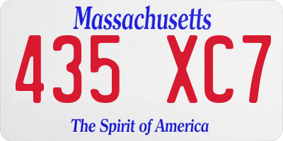 MA license plate 435XC7