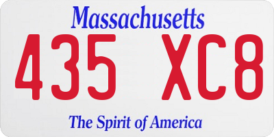 MA license plate 435XC8